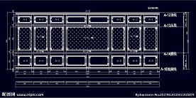 家装CAD实木背景压线墙板背景