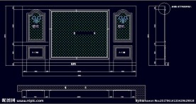 家装CAD实木背景压线墙板背景