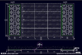 家装CAD实木背景压线墙板背景