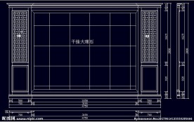 家装CAD实木背景压线墙板背景