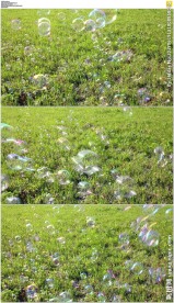 绿色草地上的泡泡