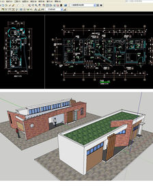 公厕建筑草图大师SU模型CAD