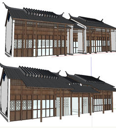 白族建筑草图大师SU模型