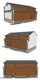 白族民居建筑草图大师SU模型
