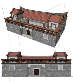闽南宋代古民居建筑草图大师SU