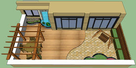 顶楼露台景观设计草图大师SU模