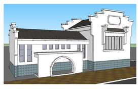 公厕与垃圾中专站草图大师SU模