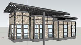 现代风格公厕建筑草图大师SU模