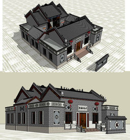 祠堂建筑草图大师SU模型