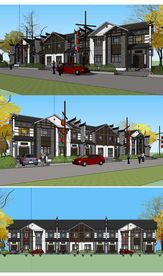 中式农家乐建筑草图大师模型