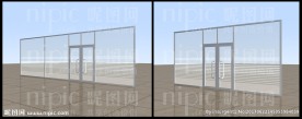办公室磨砂玻璃隔断效果图