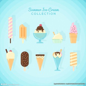 精致矢量冰淇淋雪糕插画素材