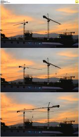 工地黄昏起重机