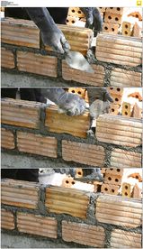 工地修房子砌砖