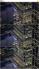 曼哈顿夜晚灯光建筑