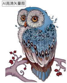 高清AI猫头鹰矢量素材