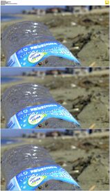 沙滩上的塑料瓶