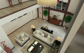 客厅俯瞰效果图