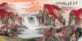 紫气东来山水画