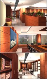 高档办公环境室内漫游表现