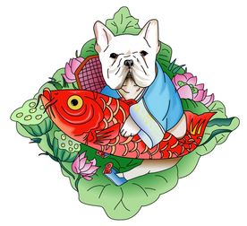 卡通狗鱼矢量素材