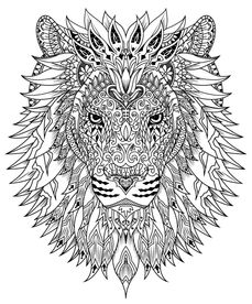 花纹豹子头像雕刻图