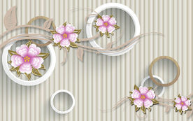 3D立体时尚花朵电视背景墙