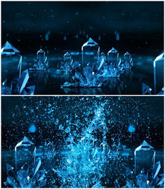 唯美浪花溅起水晶