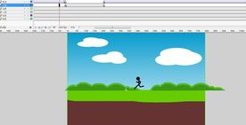 一个镜头过简单火柴人运动10秒