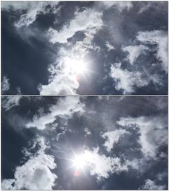 烈日当空蓝天白云飘