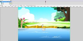 河边鸭子在游泳20秒flash