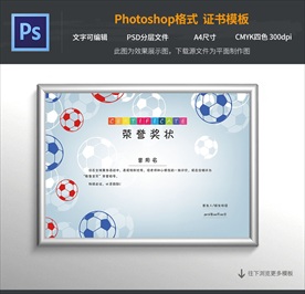 儿童足球比赛奖状