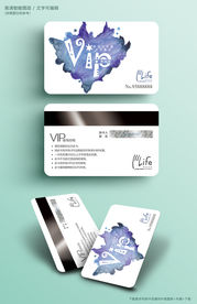 蓝色爱心渲染个性VIP会员卡