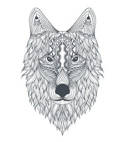狼头矢量图案
