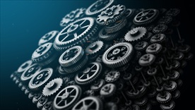 转动的炫酷机械齿轮logo揭示