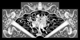 蝙蝠如意麒麟童子精雕浮雕灰度