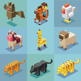 3D立体动物矢量素材