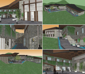 山地坡屋顶度假民宿