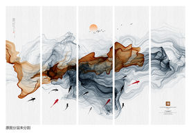 抽象画 水墨江南