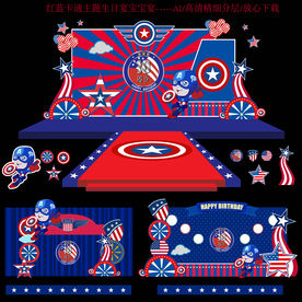 美国队长主题生日宴宝宝宴