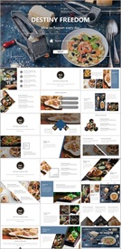 蓝色美食PPT模板