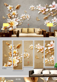 新中式装饰画 3D背景墙