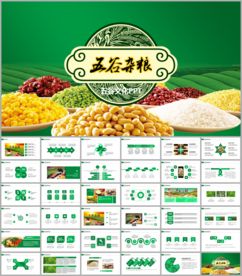 五谷农民农业金秋丰收PPT模板