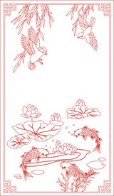 花草鱼移门图案 荷花