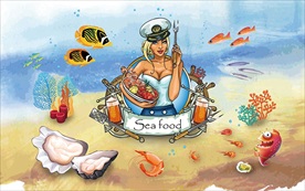 海鲜装饰画
