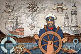 复古航海素材背景墙