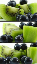 高清蓝莓猕猴桃水果特写视频