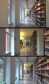 实拍图书馆走廊视频素材