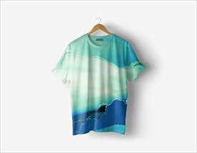 中国风水墨T恤晕染效果图