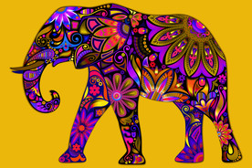 超巨大异域民族风彩色大象